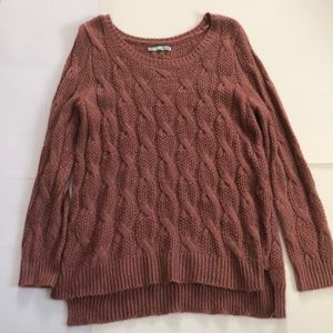 Mauve cable knit sweater size XL